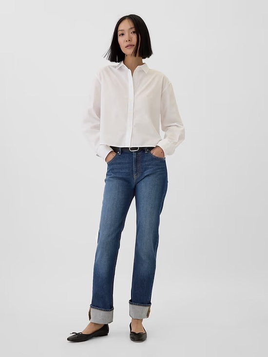 GAP Denim - Gap ‘90s High Rise straight Jean- dark wash ( petite)